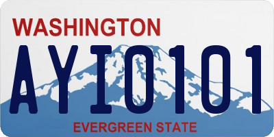 WA license plate AYI0101