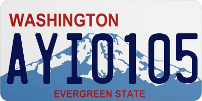WA license plate AYI0105