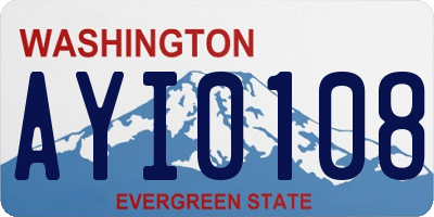 WA license plate AYI0108