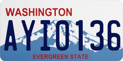 WA license plate AYI0136