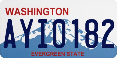 WA license plate AYI0182
