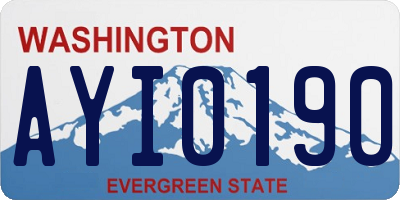 WA license plate AYI0190