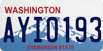 WA license plate AYI0193