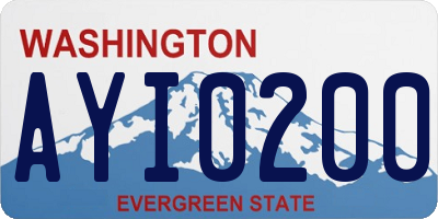 WA license plate AYI0200