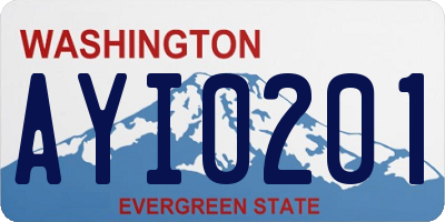 WA license plate AYI0201