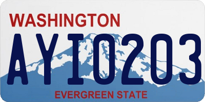 WA license plate AYI0203