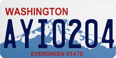 WA license plate AYI0204