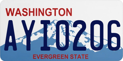 WA license plate AYI0206