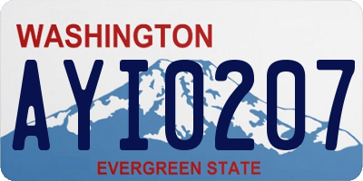 WA license plate AYI0207
