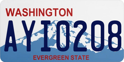 WA license plate AYI0208