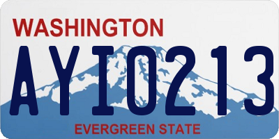 WA license plate AYI0213