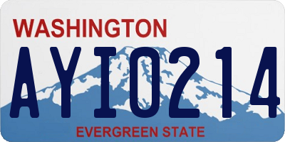 WA license plate AYI0214