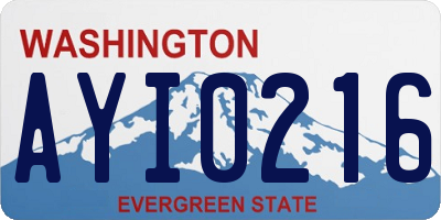 WA license plate AYI0216