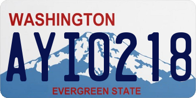 WA license plate AYI0218