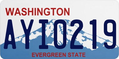 WA license plate AYI0219