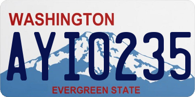 WA license plate AYI0235