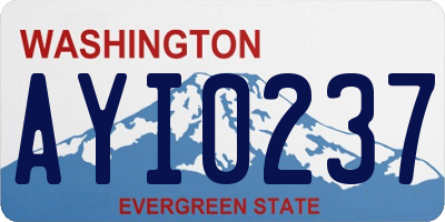 WA license plate AYI0237