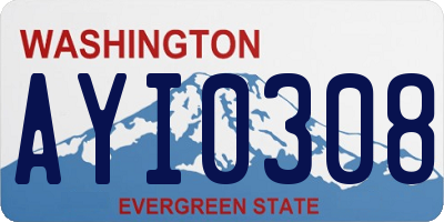 WA license plate AYI0308