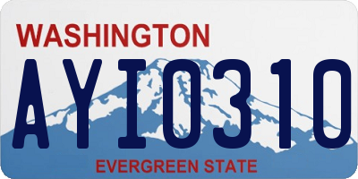 WA license plate AYI0310