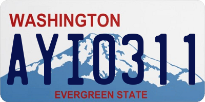 WA license plate AYI0311