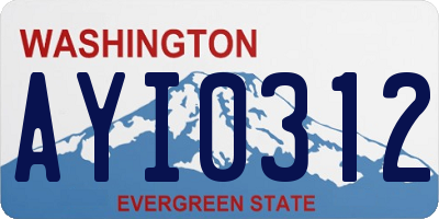 WA license plate AYI0312