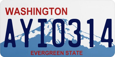 WA license plate AYI0314
