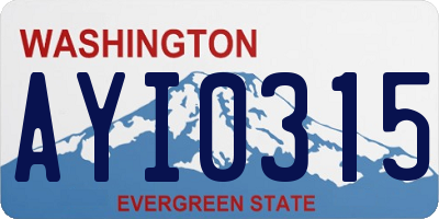WA license plate AYI0315