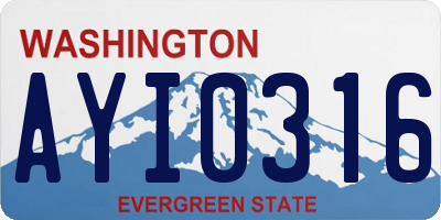 WA license plate AYI0316