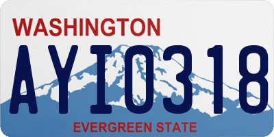 WA license plate AYI0318