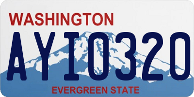 WA license plate AYI0320