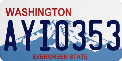 WA license plate AYI0353