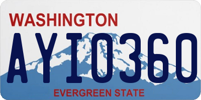 WA license plate AYI0360