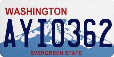 WA license plate AYI0362