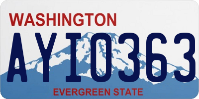 WA license plate AYI0363