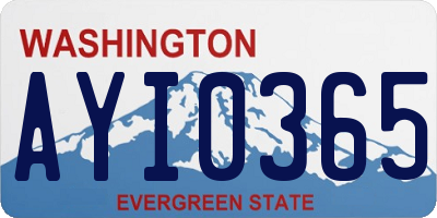 WA license plate AYI0365
