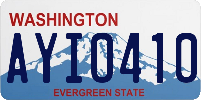 WA license plate AYI0410