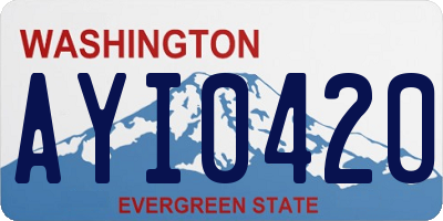 WA license plate AYI0420