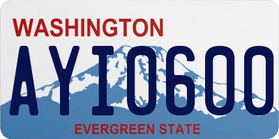 WA license plate AYI0600