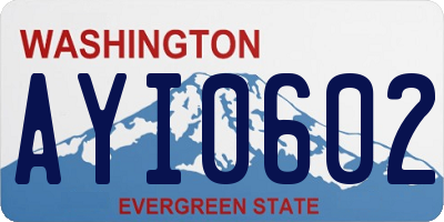 WA license plate AYI0602