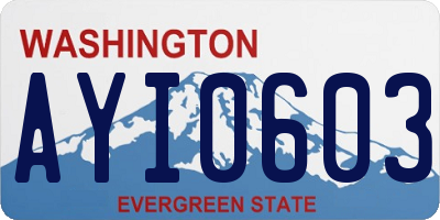 WA license plate AYI0603