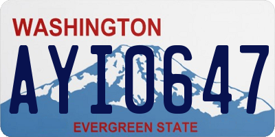 WA license plate AYI0647