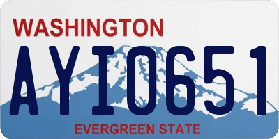 WA license plate AYI0651
