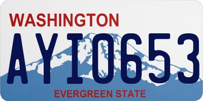 WA license plate AYI0653