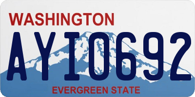 WA license plate AYI0692