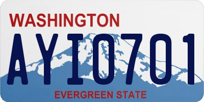 WA license plate AYI0701