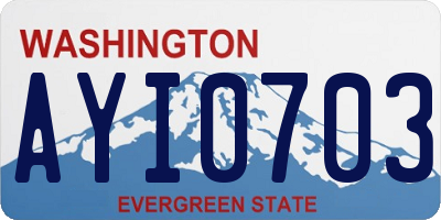 WA license plate AYI0703