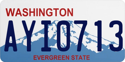 WA license plate AYI0713