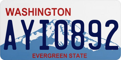 WA license plate AYI0892