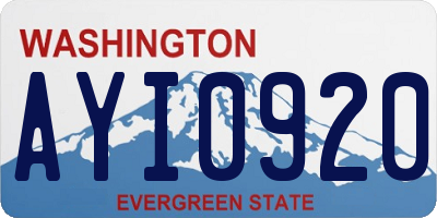 WA license plate AYI0920
