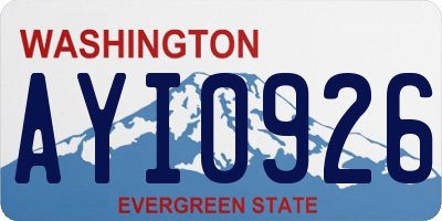 WA license plate AYI0926